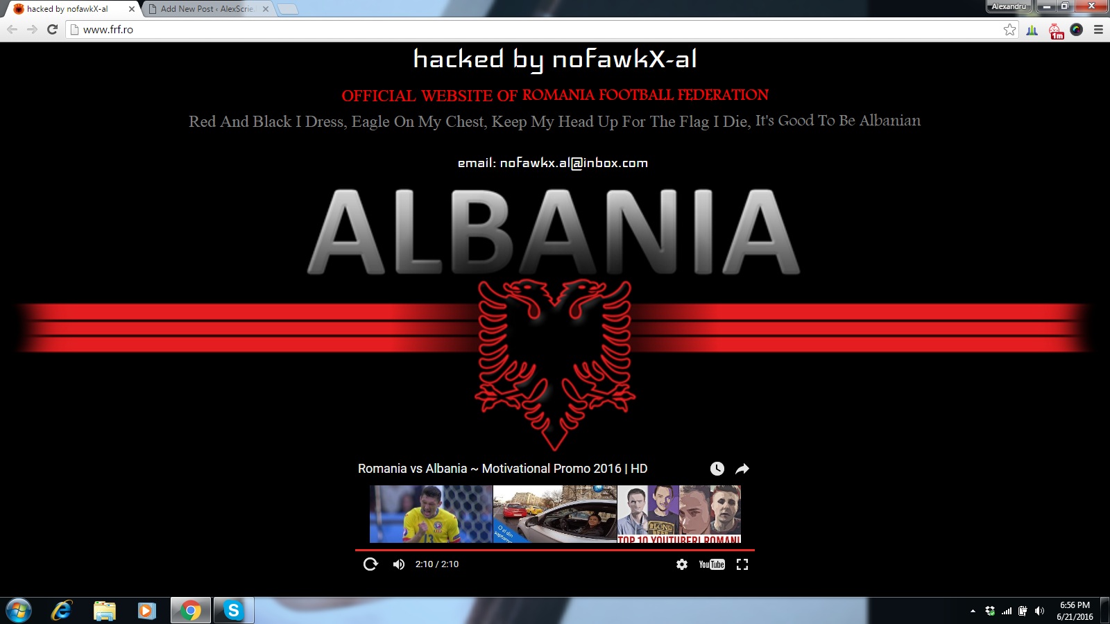 Site-ul FRF.ro a fost spart de hackerii albanezi